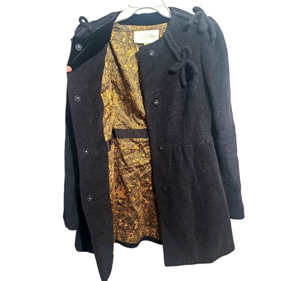 Anthropologie Leifsdottir Wool Peacoat Black Size 4 - Picture 4 of 6